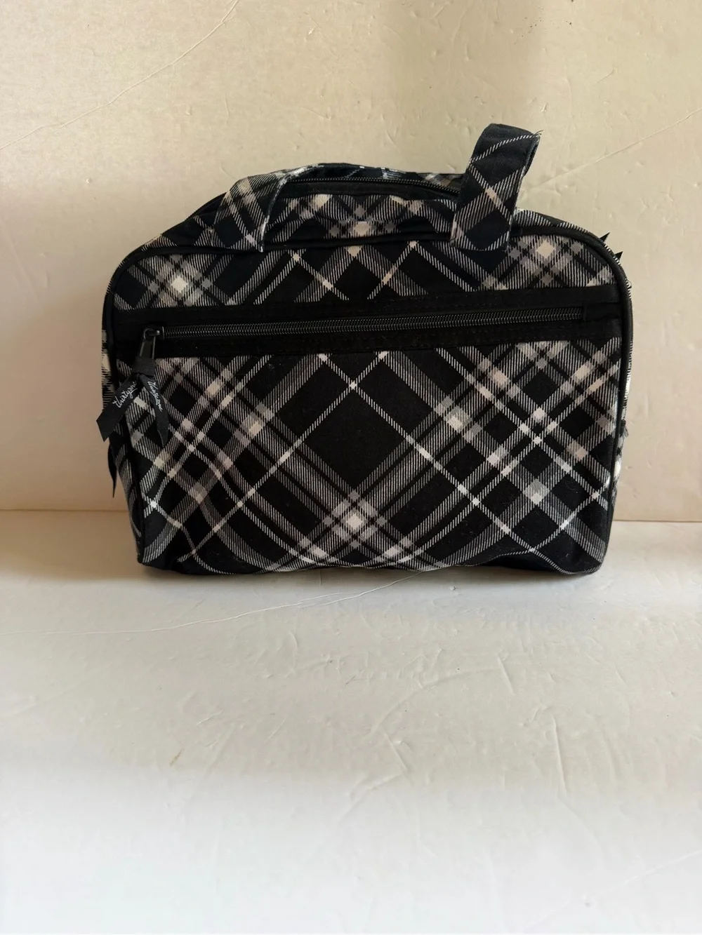 Vera Bradley Black and White Plaid Cosmetic Case